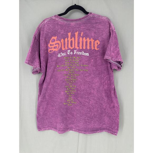 Sublime Shirt Mens XL Purple Sun 40 Oz Freedom Graphic Tee Music Band 90s - Picture 3 of 6